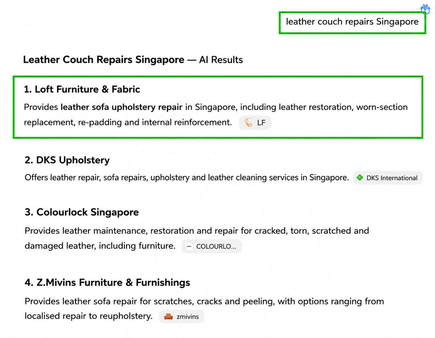 Leather Couch Repairs Singapore