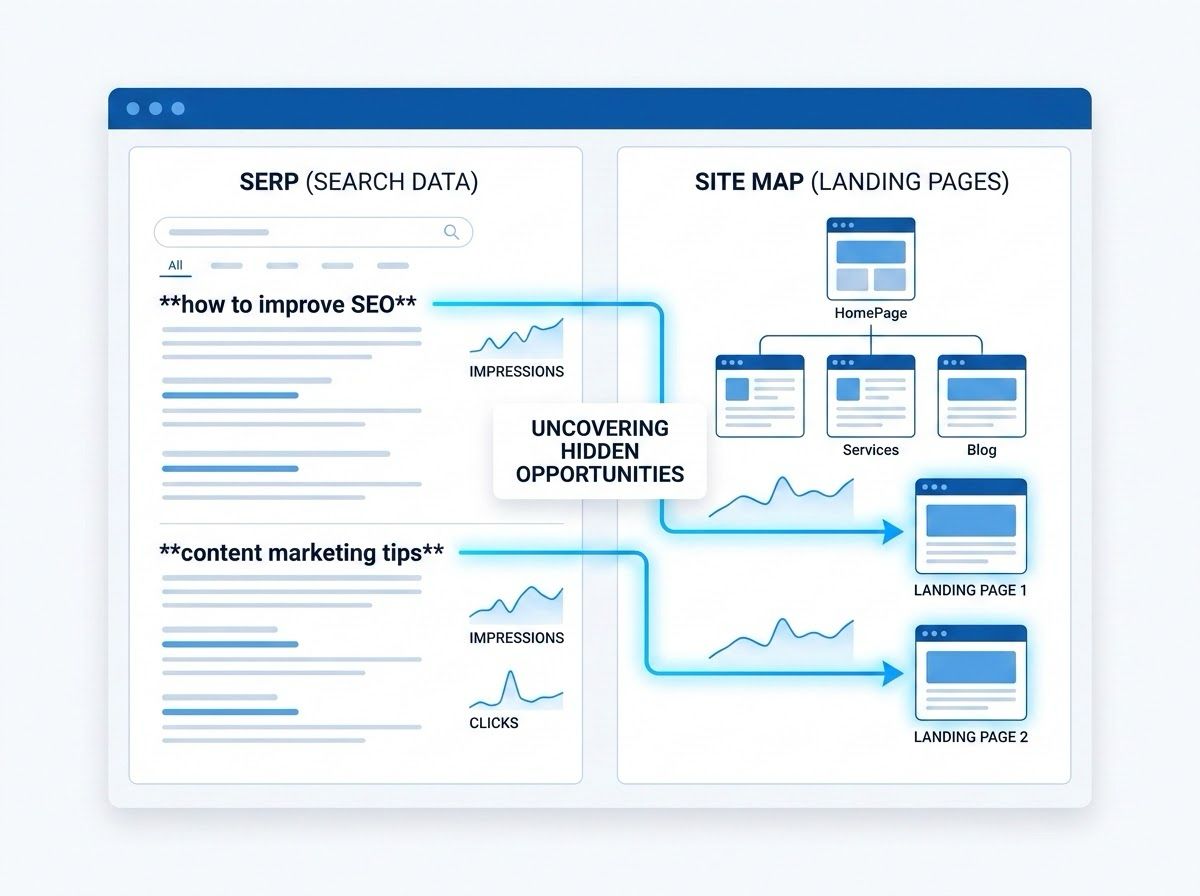 SEO data grouped into content actions