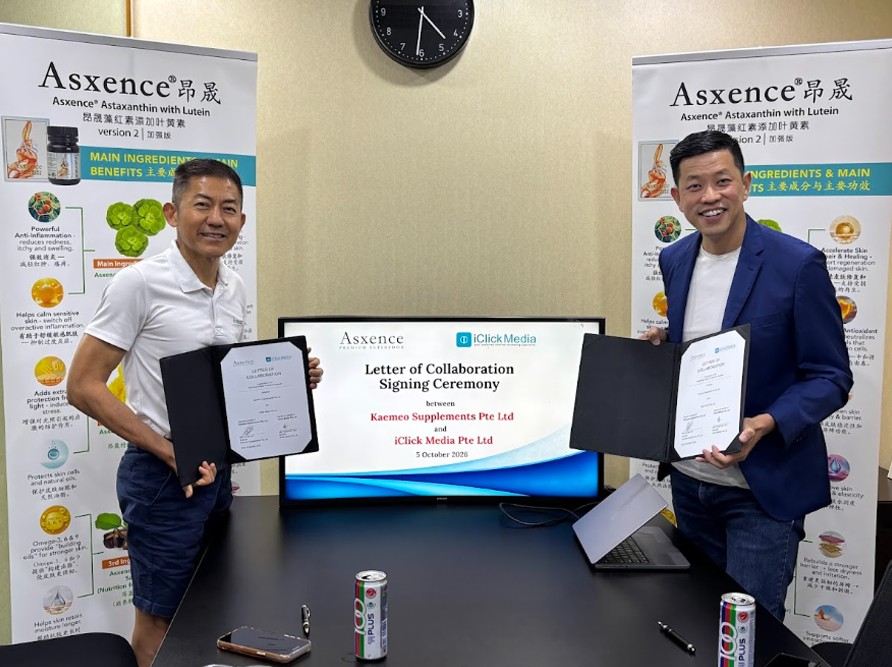 Letter Of Collaboration, Signing Ceremony of Kaemeo Supplements Pte Ltd and iClick Media Pte Ltd